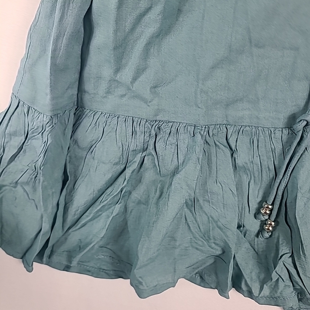 NEW Elan Women's Summer Mini Flowy Sundress Teal Blue Spaghetti Strap Sz S - Picture 3 of 5